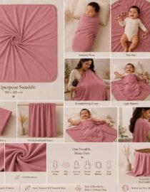 TinyCudds Care Wrap – Dusty Rose | Multipurpose Baby Swaddle