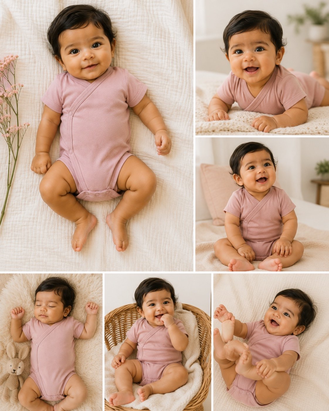 TinyCudds Gentle Snuggle Suit – Dusty Rose | Organic Cotton Baby Romper - Image 7