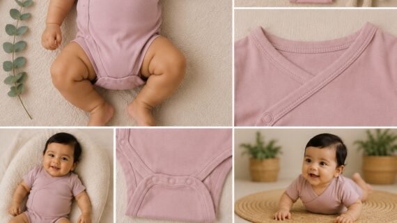 TinyCudds Gentle Snuggle Suit – Dusty Rose | Organic Cotton Baby Romper