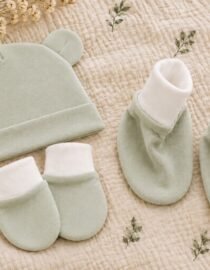 TinyCudds First Hug Set – Ash Green | 3-Piece Baby Essentials Set