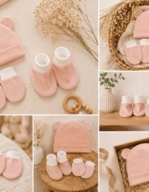 TinyCudds First Hug Set – Dusty Rose | 3-Piece Baby Essentials Set