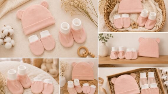 TinyCudds First Hug Set – Dusty Rose | 3-Piece Baby Essentials Set