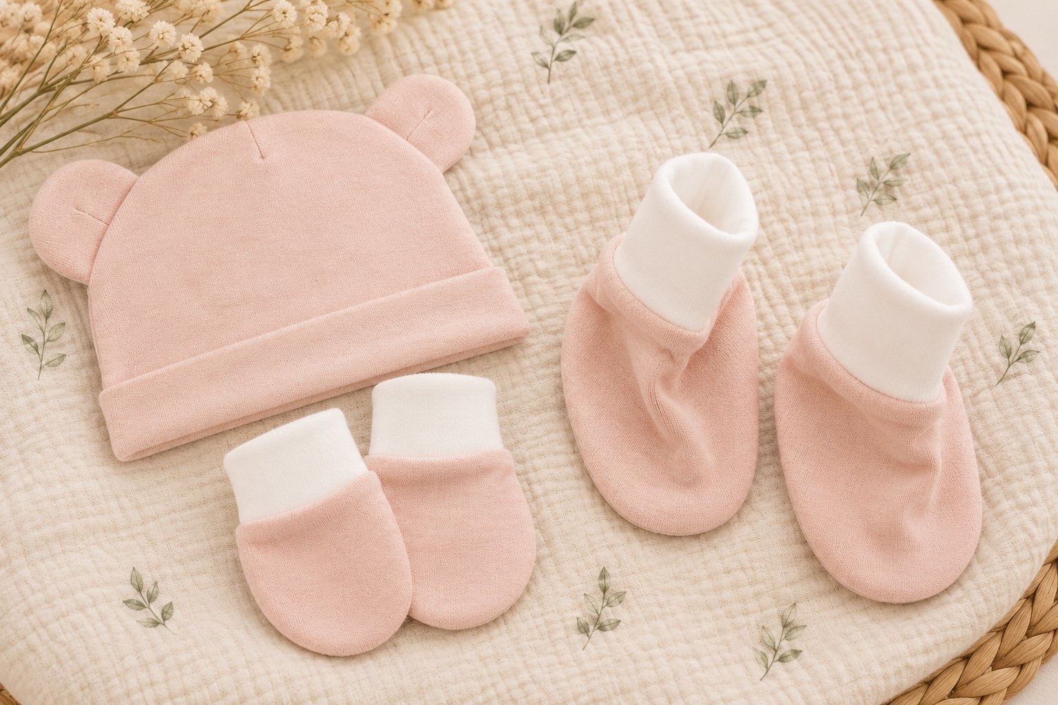 TinyCudds First Hug Set – Dusty Rose | 3-Piece Baby Essentials Set - Image 4