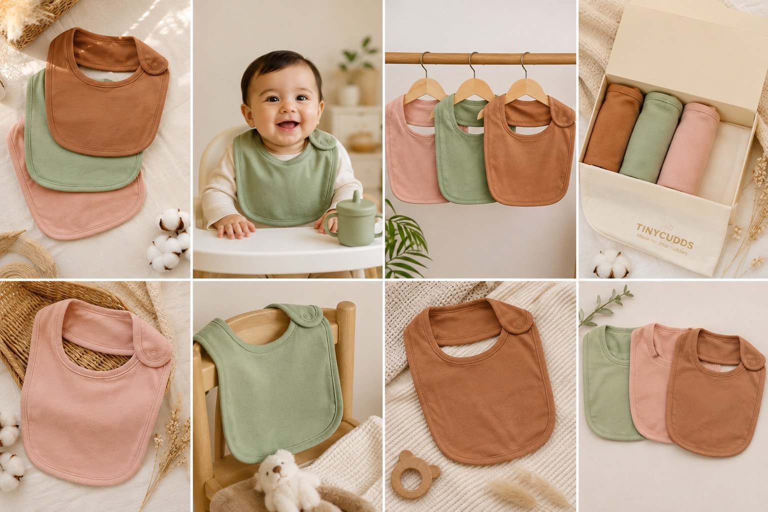 TinyCudds Happy Mealtime Set | 3-Piece Baby Bib Set - Image 5