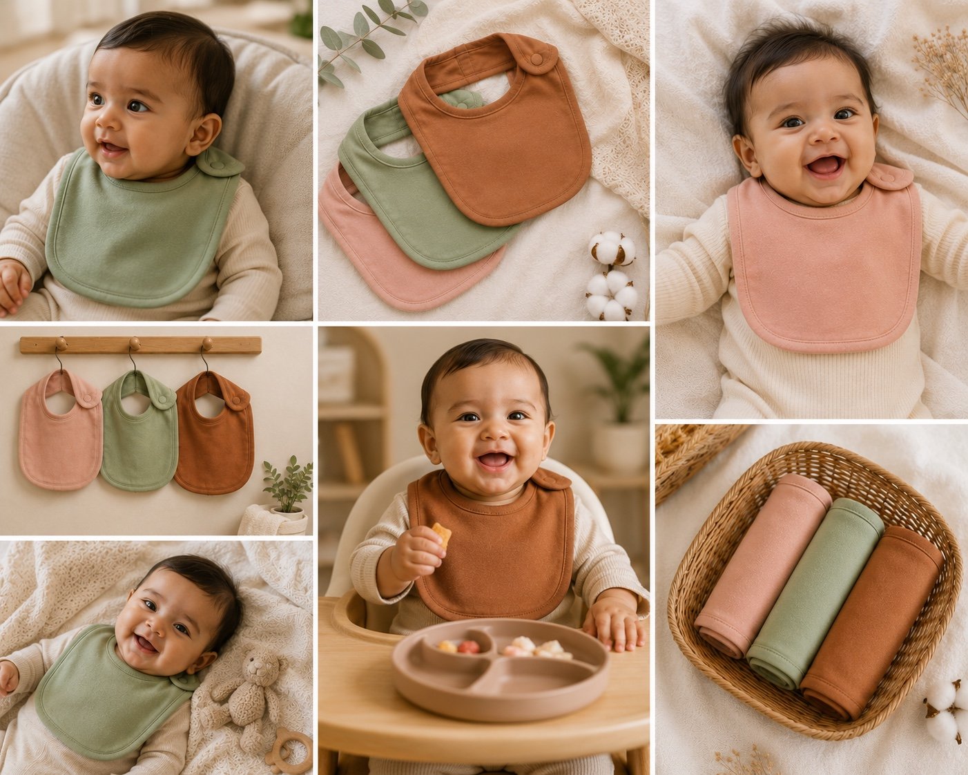 TinyCudds Happy Mealtime Set | 3-Piece Baby Bib Set - Image 4