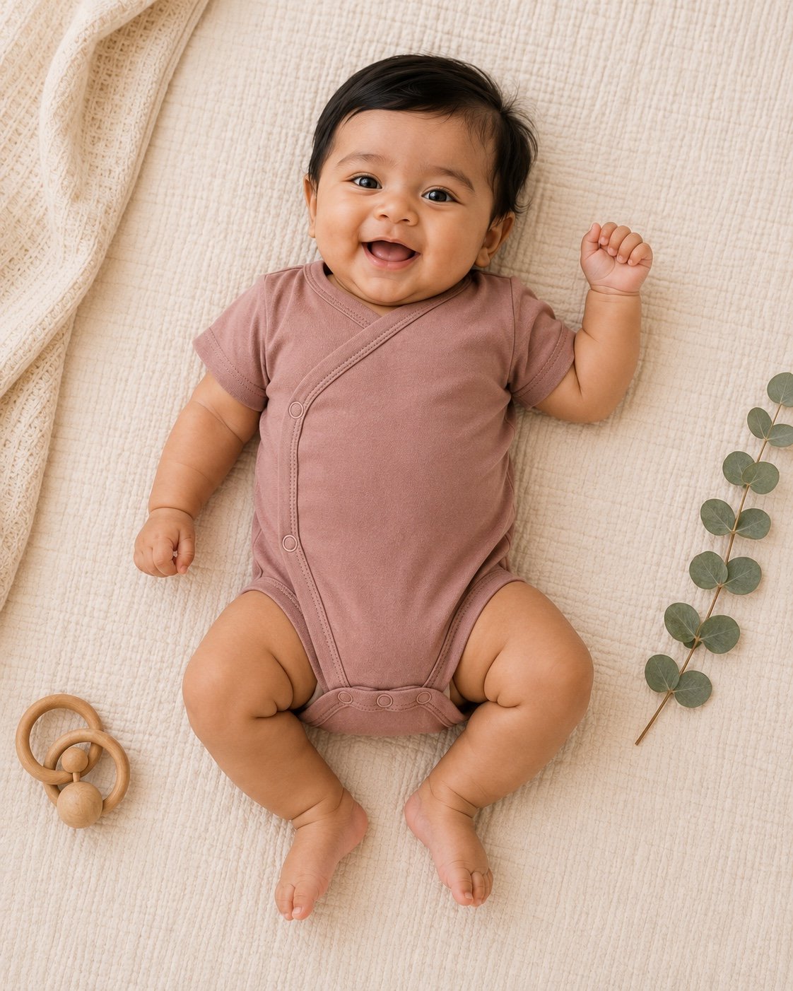 TinyCudds Gentle Snuggle Suit – Mocha | Organic Cotton Baby Romper - Image 7