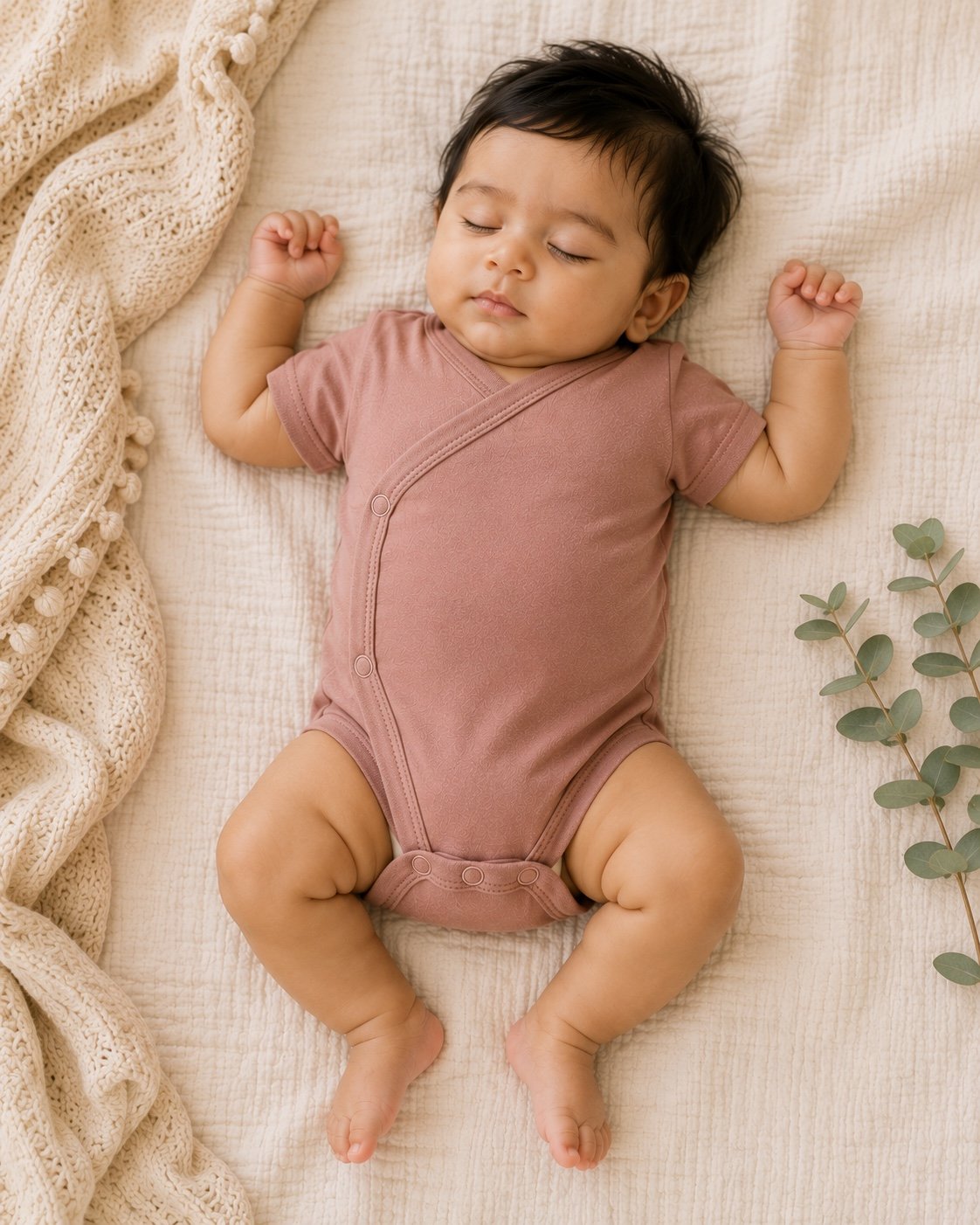 TinyCudds Gentle Snuggle Suit – Mocha | Organic Cotton Baby Romper - Image 4