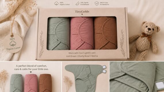 TinyCudds Dream Sleep Wrap Set | 3-Piece Baby Swaddle Set